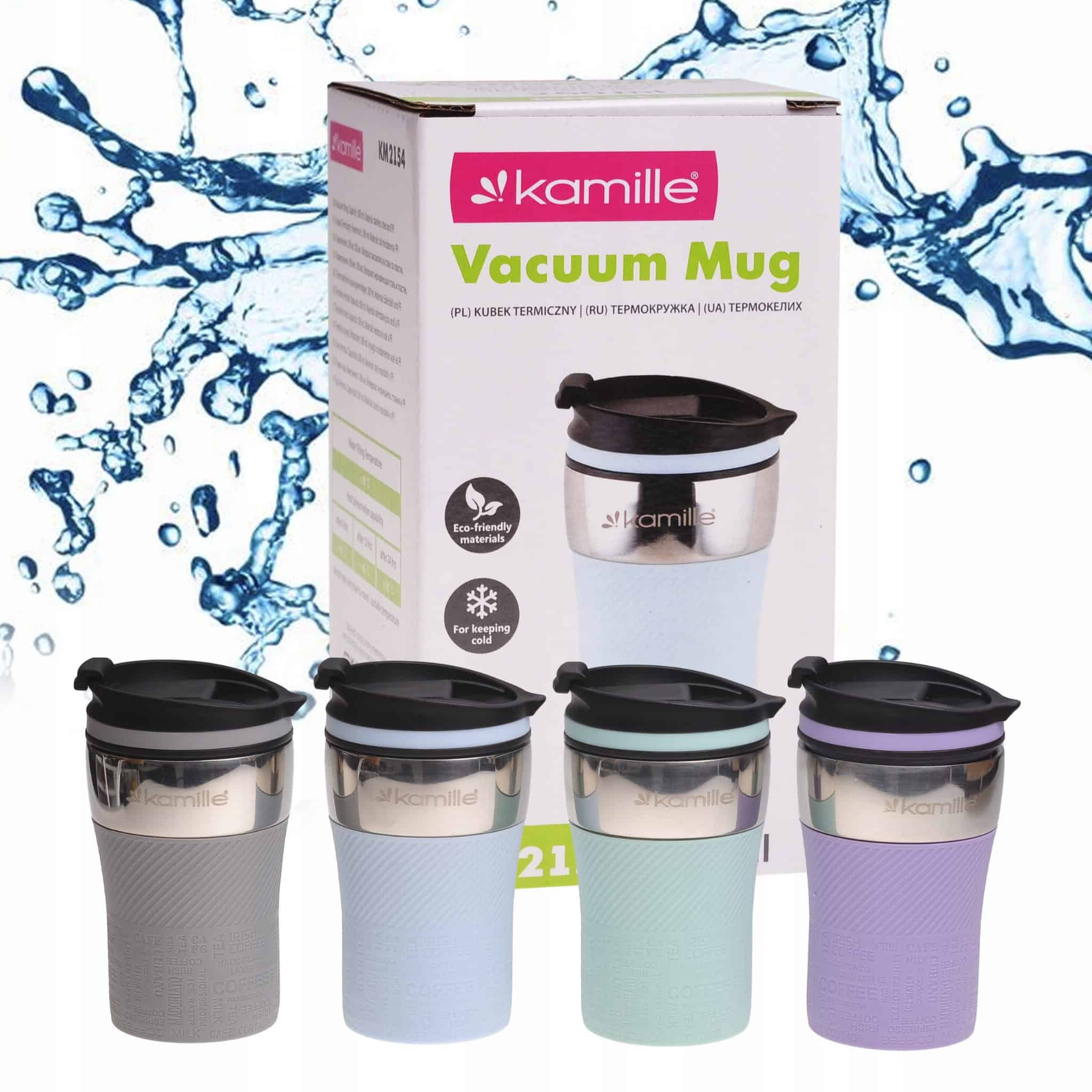 Cana termos din inox, antiderapanta, 260 ml, gri - imagine 2