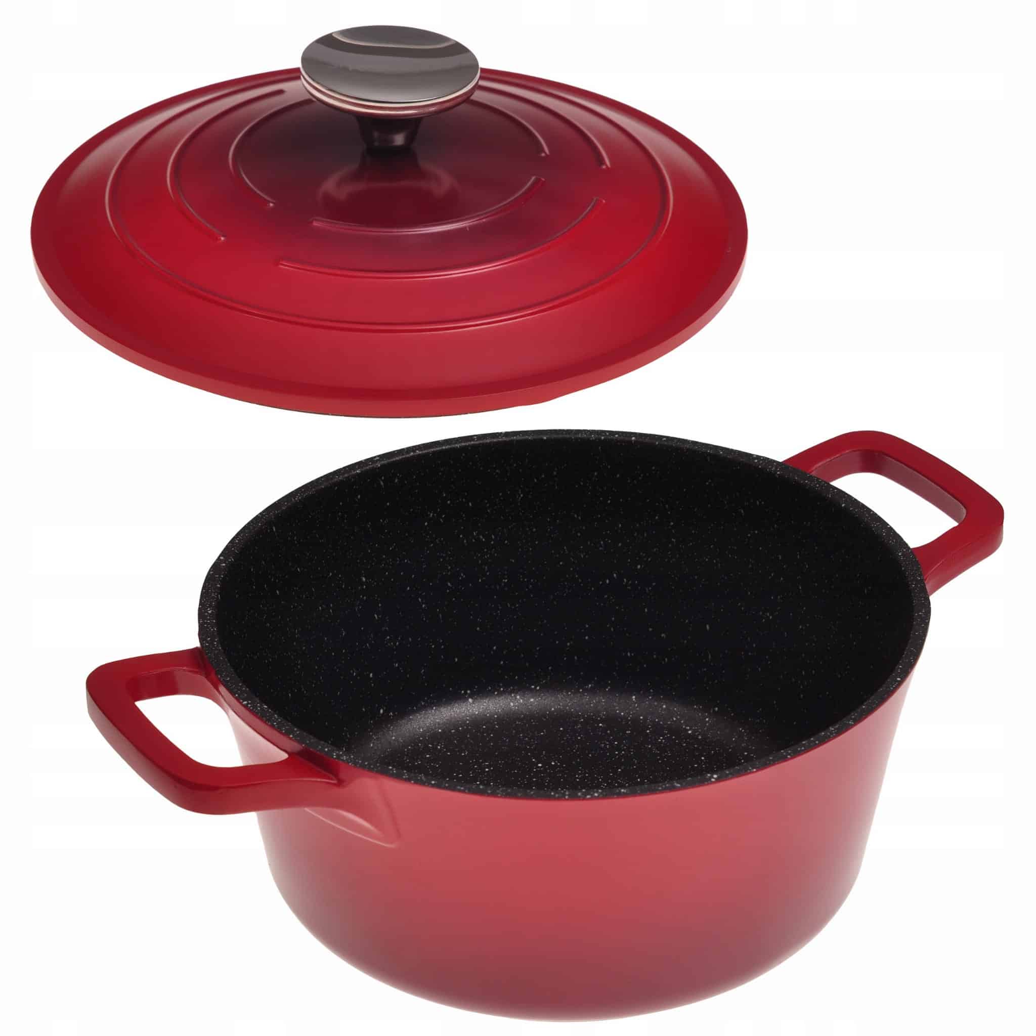 Oala aluminiu marmurata, 2.5 L, 20x9.5cm, antiaderenta, inductie - imagine 2