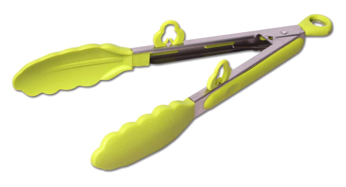 Cleste pentru salata, din silicon, 23 cm, maner din otel inoxidabil, cu blocare - imagine 3