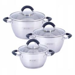 Set de oale 6 piese, otel inoxidabil, 16/18/20 cm