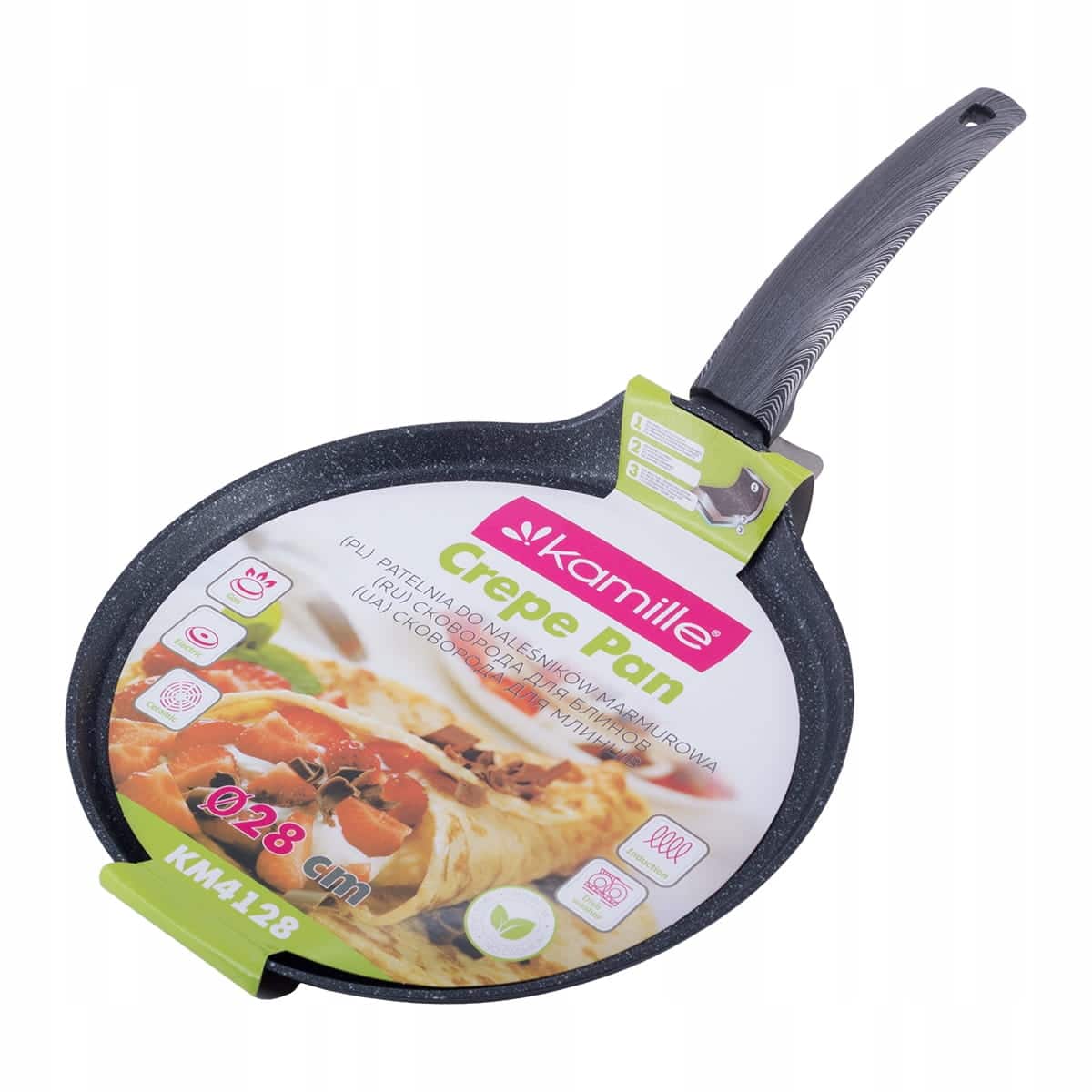 Tigaie clatite, acoperire marmura, 28 cm - imagine 2