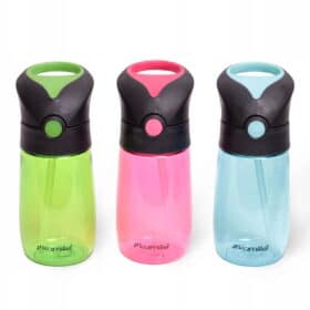 Bidon sport 350 ml, pai pliabil, plastic, diametru 7 cm, multicolor