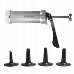 Dispozitiv ornat prajituri (Spritz), inox, 24 duze, 21.5 x 15.5 cm, argintiu/negru