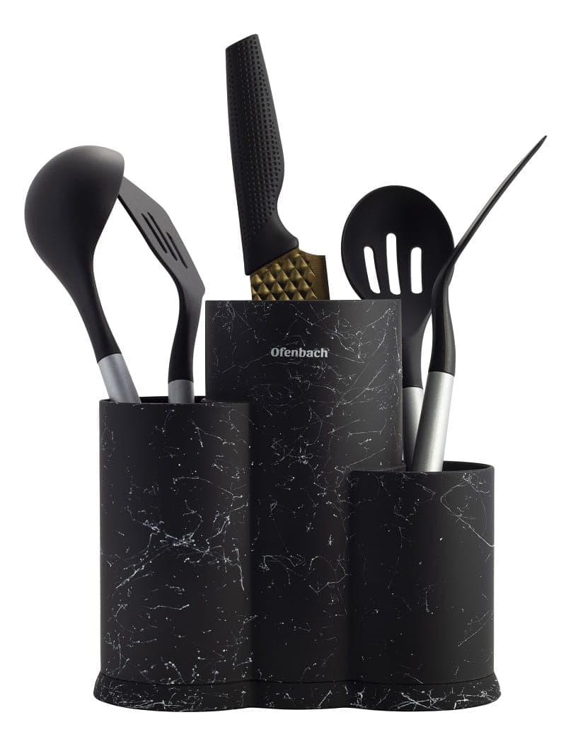 Suport tacamuri, triplu, soft-touch, negru - imagine 2