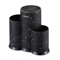 Suport tacamuri, triplu, soft-touch, negru