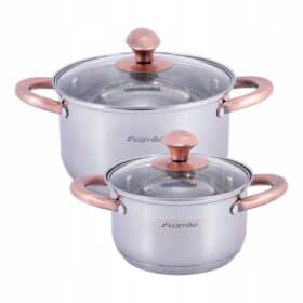 Set 2 oale inox, 1.5 L/3.0 L, capace termorezistente