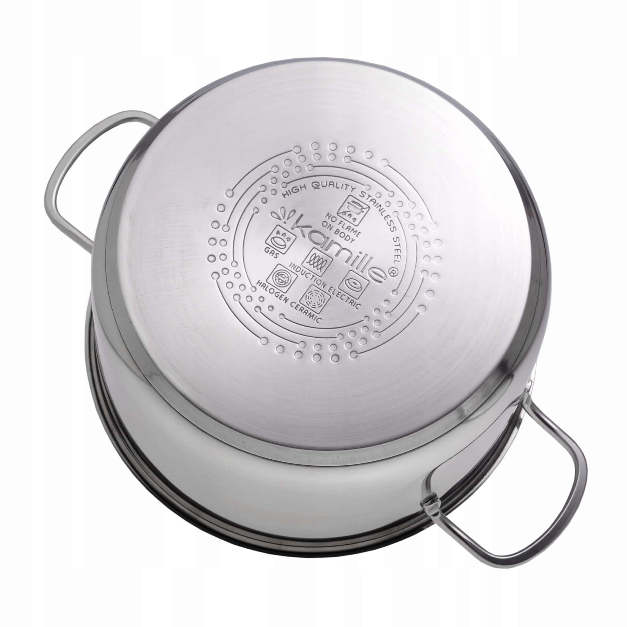 Oala din otel inoxidabil, capac sticla, 5.5 L, 24 x 13.5 cm, inductie - imagine 6