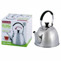 Ceainic/Teiera, otel inoxidabil, 1 Litru, maner negru/argintiu