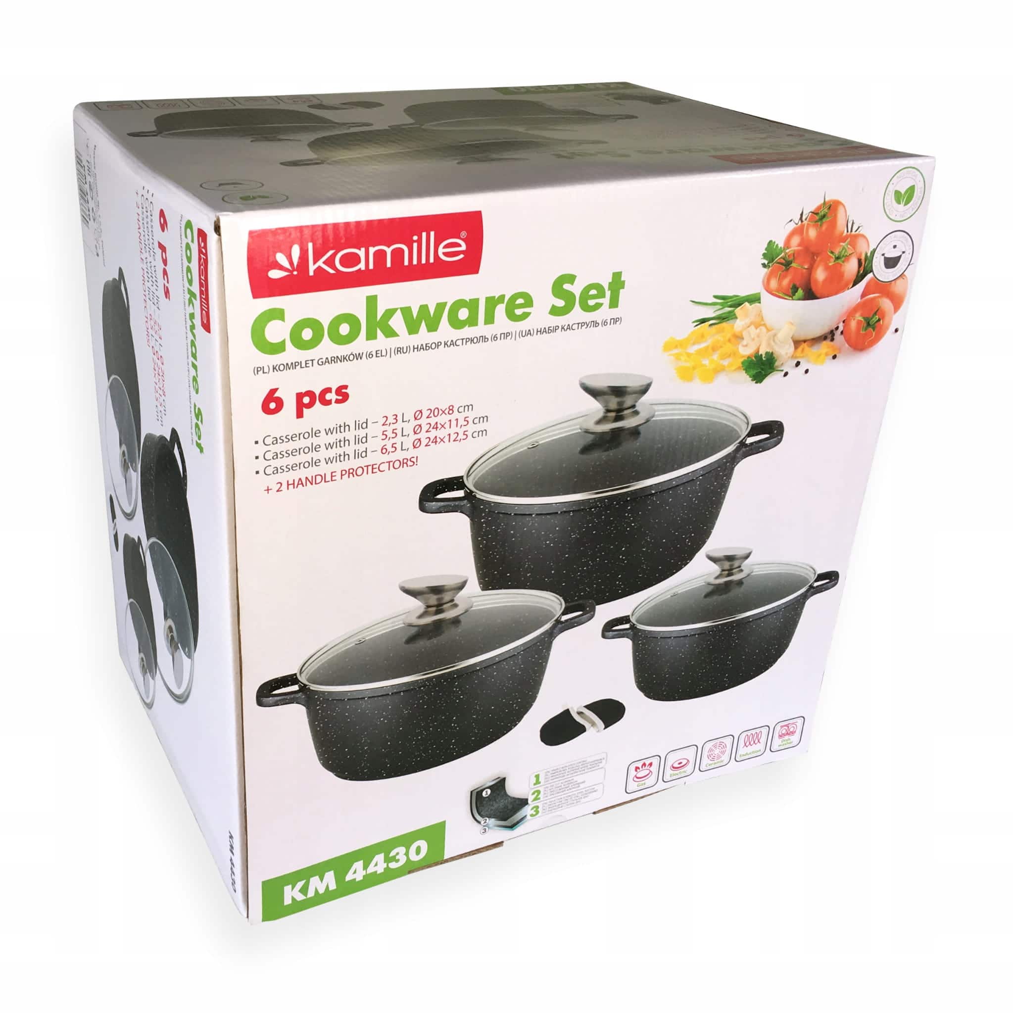 Set 3 oale, 2.3L/5.5L/6.5L, cu capace - imagine 3