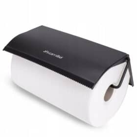 Suport de perete, prosop hartie, metalic, negru, elegant