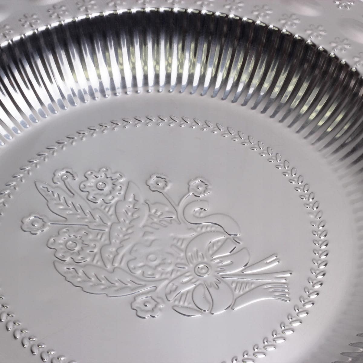 Tava de servire, 45 cm, din otel inoxidabil, cu model - imagine 4