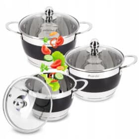 Set de Oale 6 piese, 2.0 L / 2.7 L / 3.6 L, Inox, Inductie