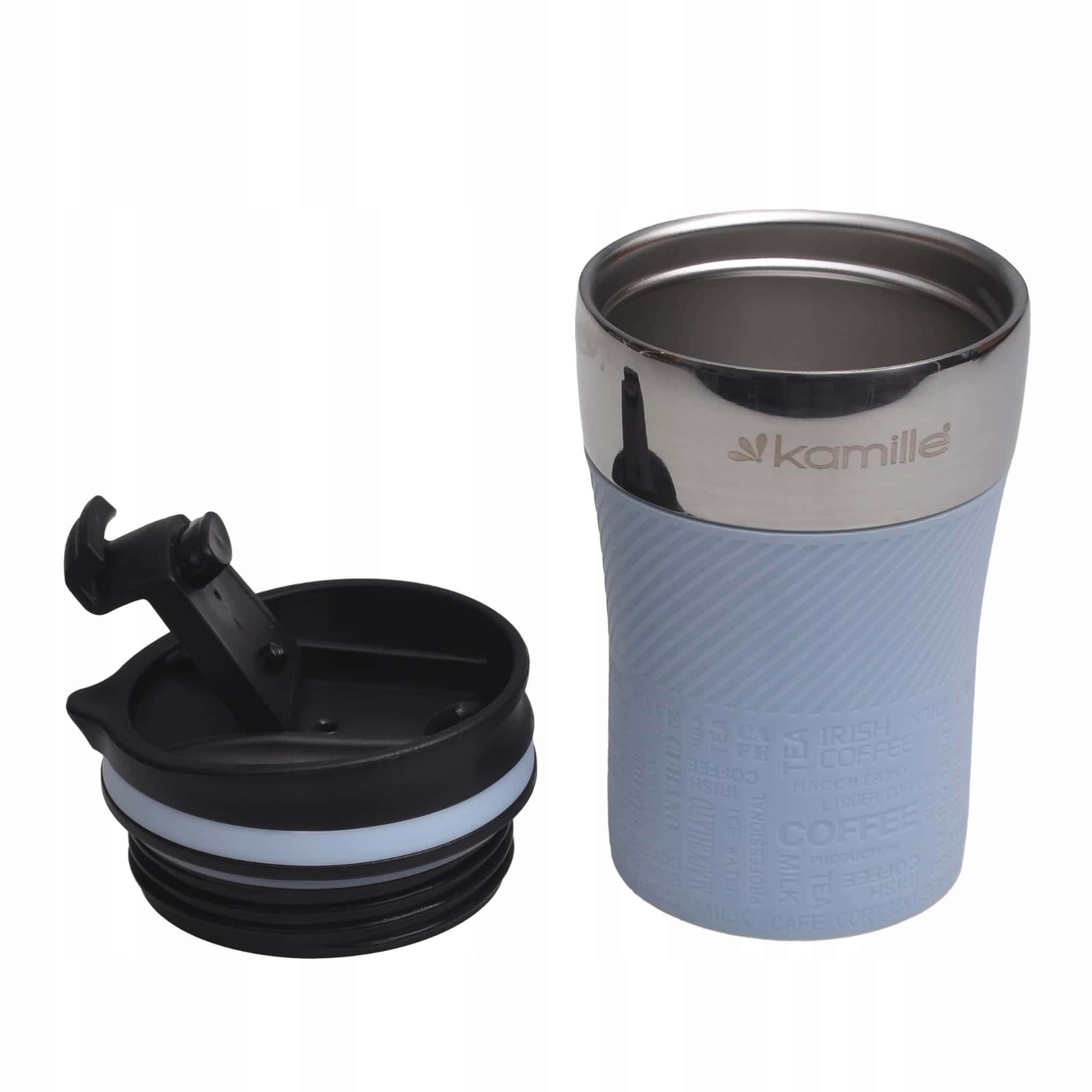 Cana termos din inox, antiderapanta, 260 ml, gri - imagine 7