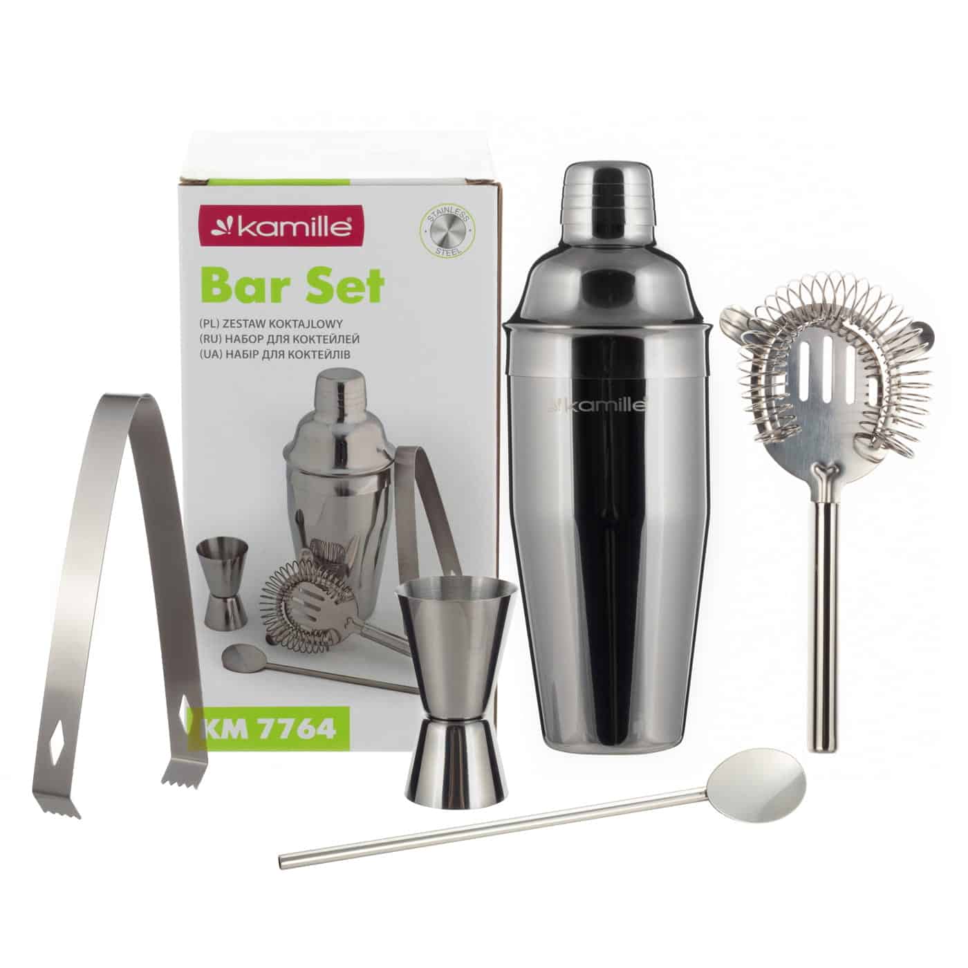 Set barman din inox, 5 piese, 550 ml