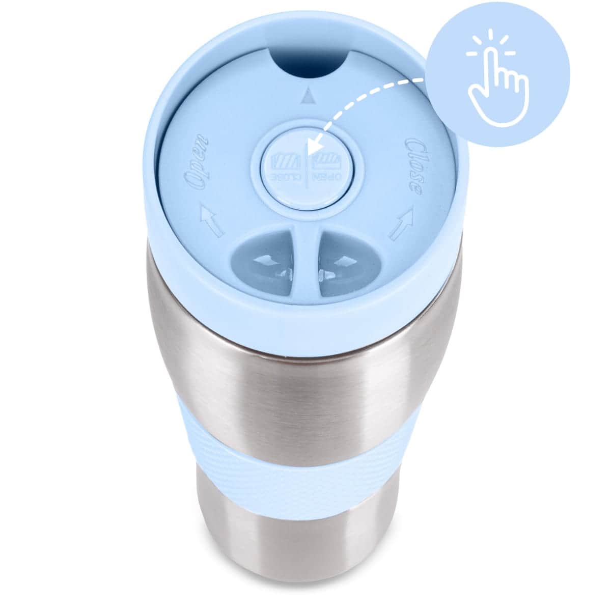 Cana termos din inox, antiderapanta, 480ml, ECO, Albastru - imagine 4