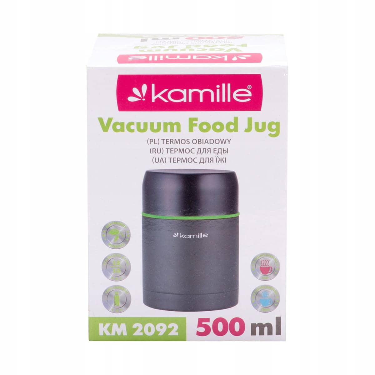 Termos pentru mancare, inox, izolatie dubla, 500 ml, 10.5x15 cm - imagine 5