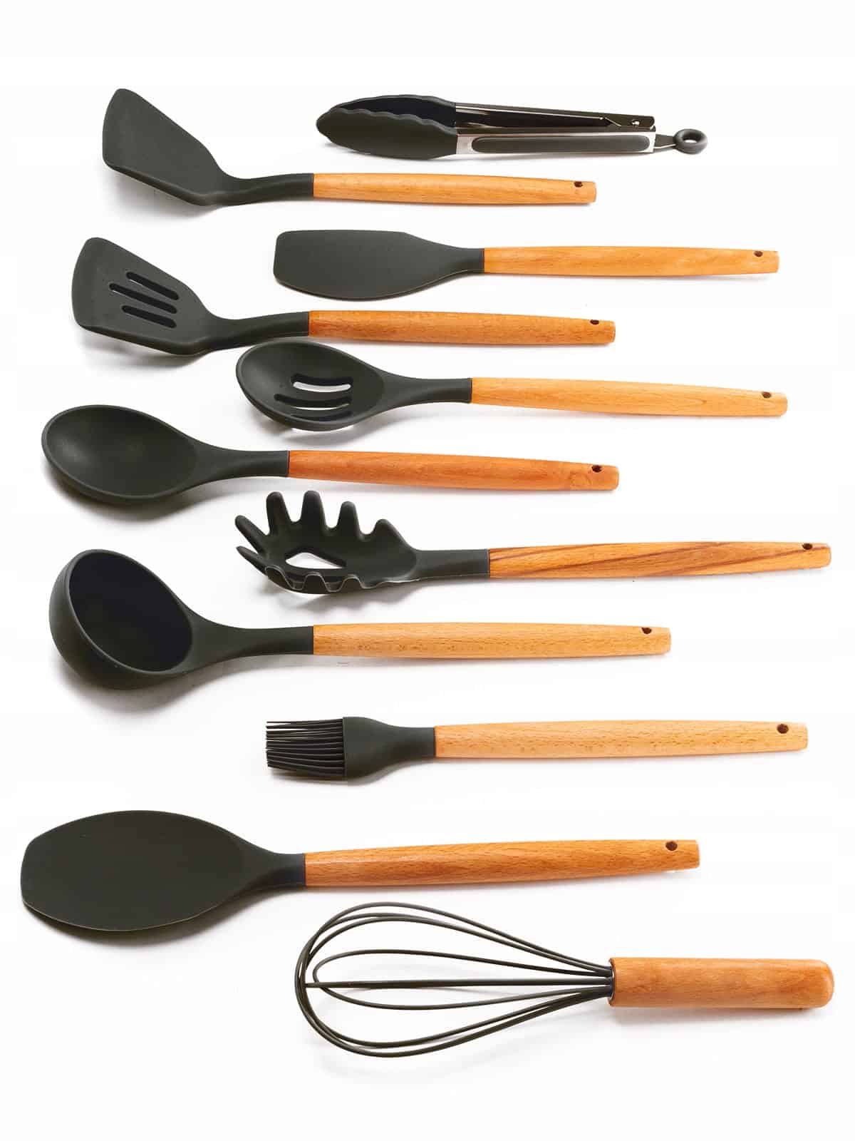 Set ustensile bucatarie 11 piese, silicon, cu suport - imagine 5