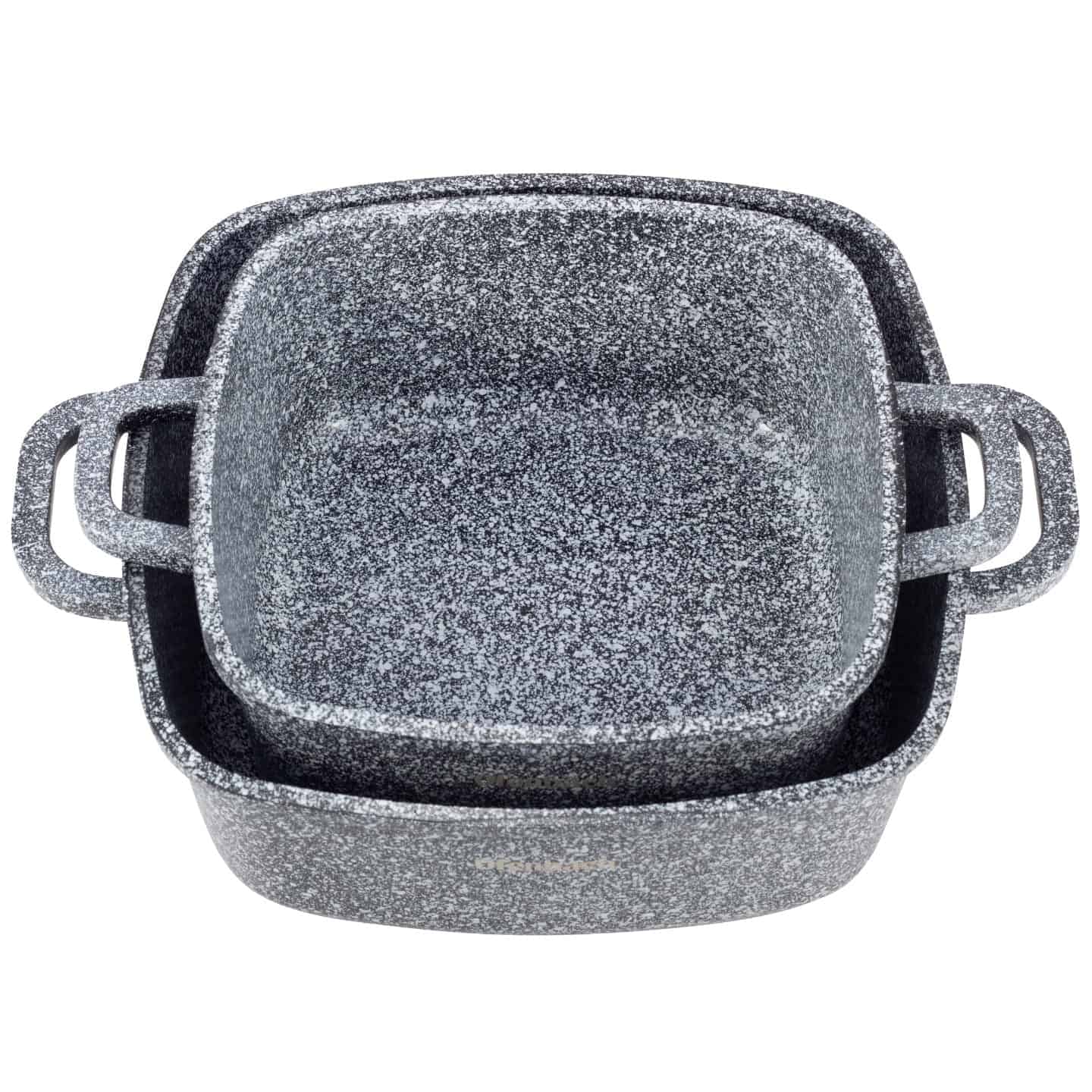 Set 2 oale cu capace, granit, 2.3 L / 4.4 L, 20 cm / 24 cm - imagine 6