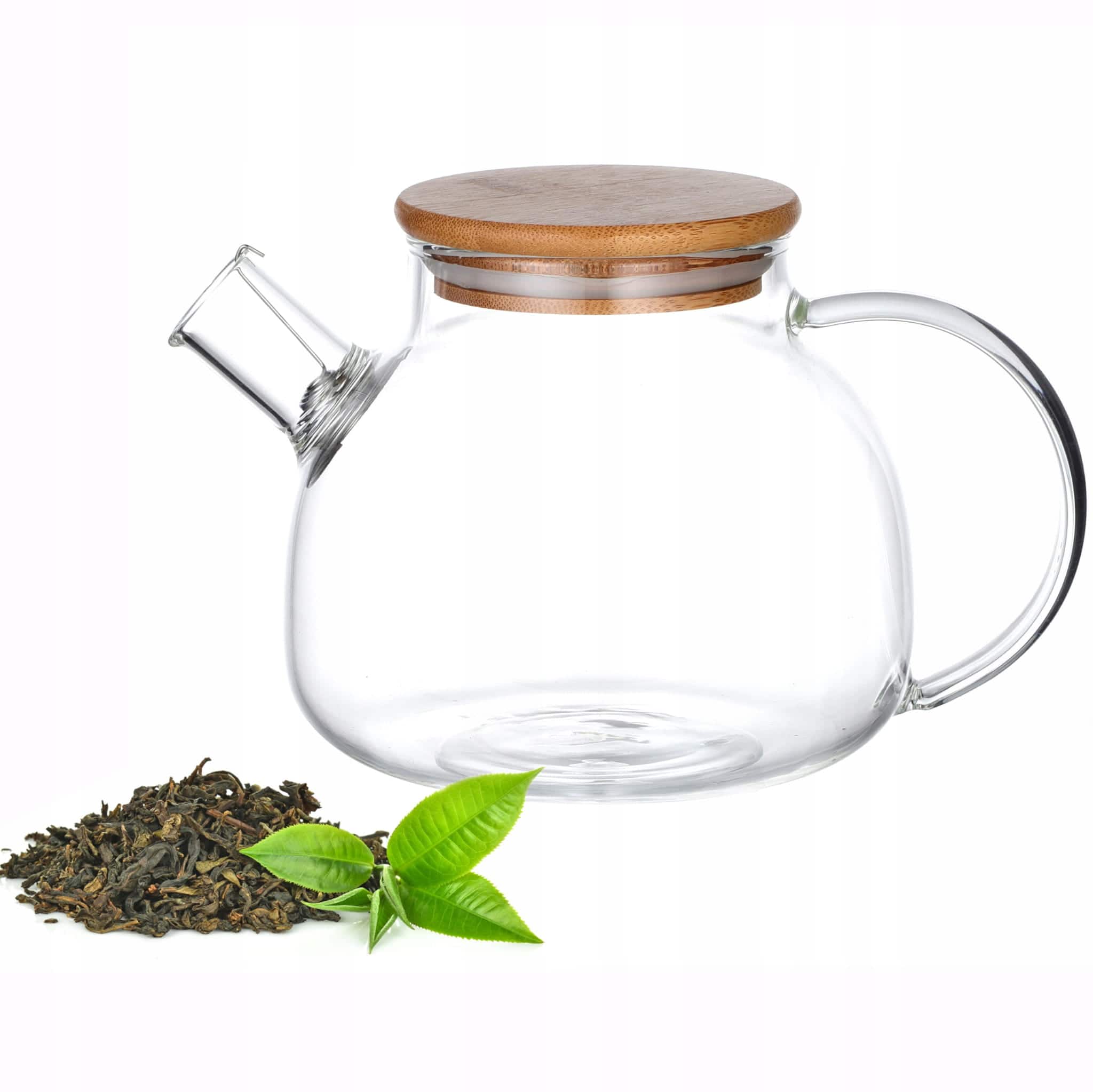 Ceainic din sticla, 1000 ml, cu capac, transparent - imagine 2