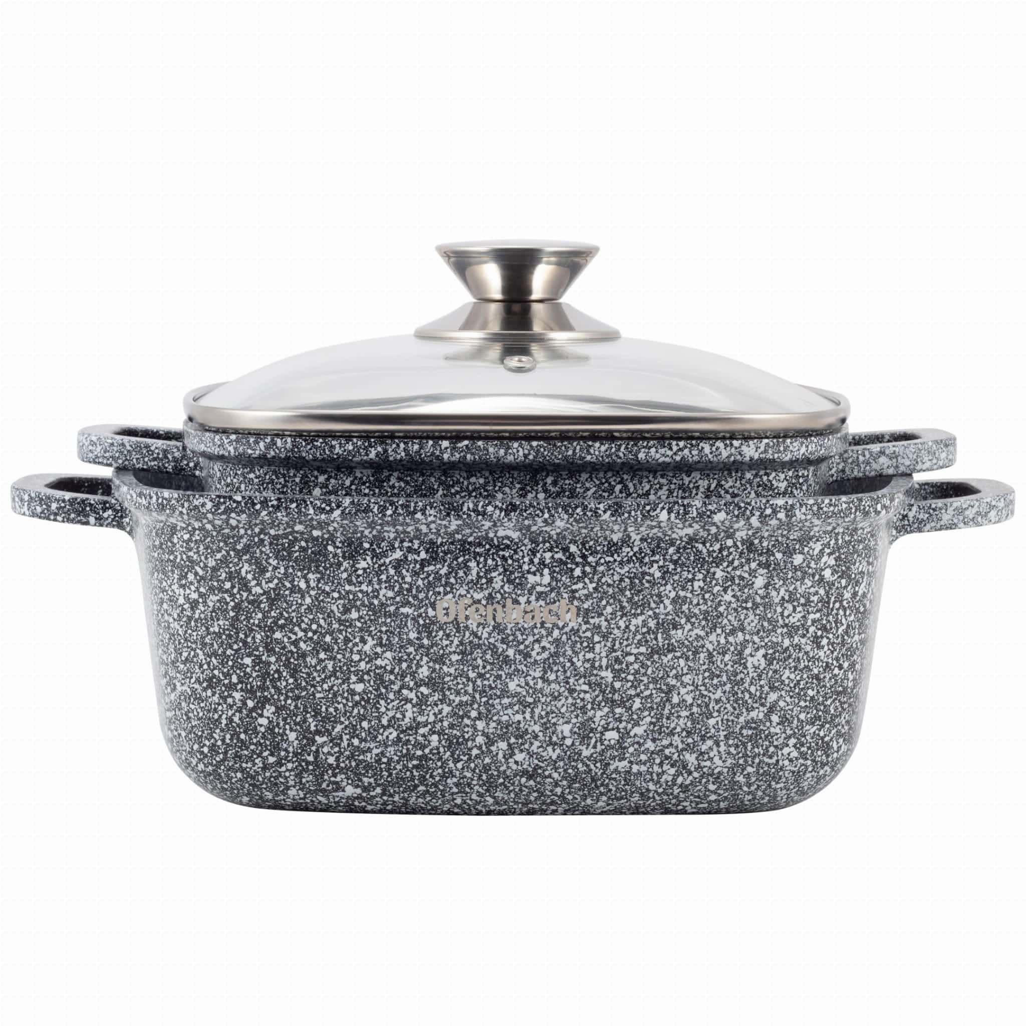 Set 2 oale cu capace, granit, 2.3 L / 4.4 L, 20 cm / 24 cm - imagine 4