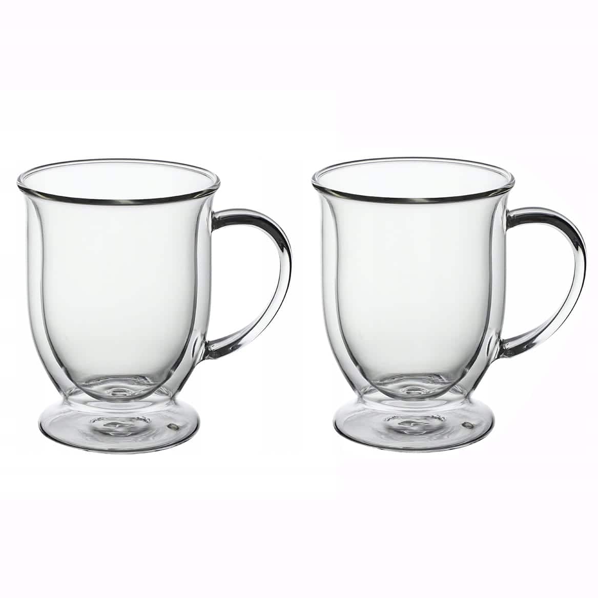 Set 2 Cani sticla borosilicata, perete dublu, 370 ml - imagine 2