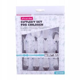 Set de tacamuri pentru copii, 4 piese, otel inoxidabil, in cutie cadou