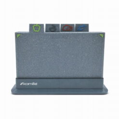 Set 4 tocatoare din plastic cu aspect de marmura, in suport