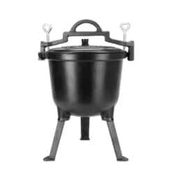 Cazan din fonta emailata, 8 litri, pentru foc deschis