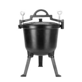 Cazan din fonta emailata, 8 litri, pentru foc deschis