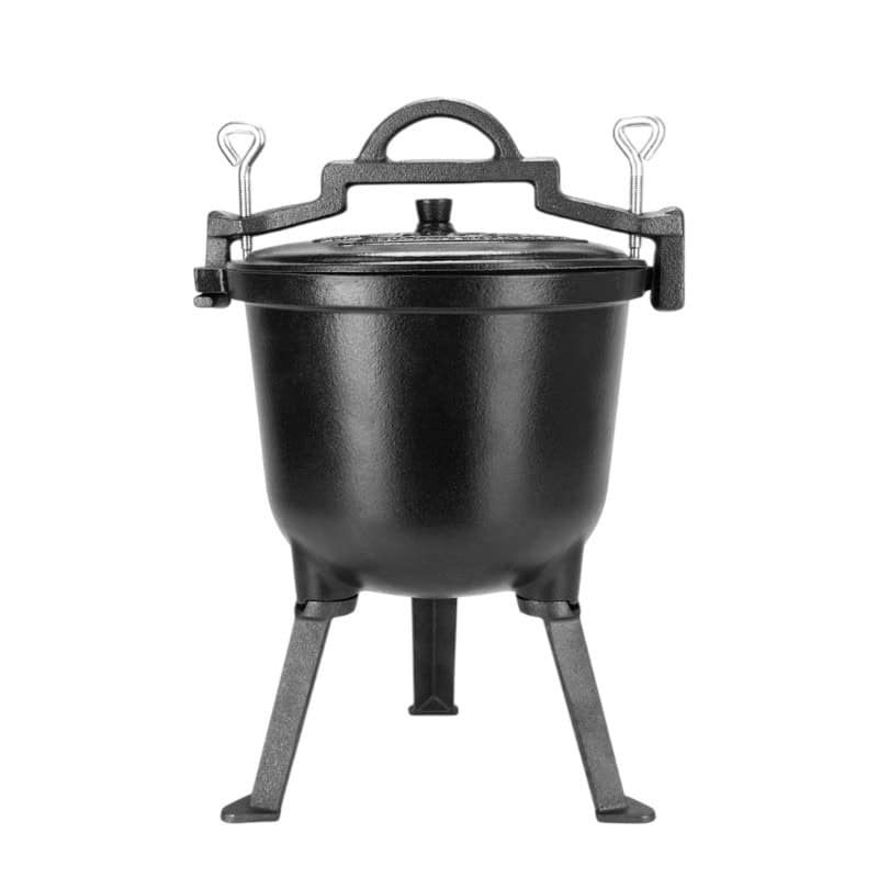 Cazan din fonta emailata, 8 litri, pentru foc deschis