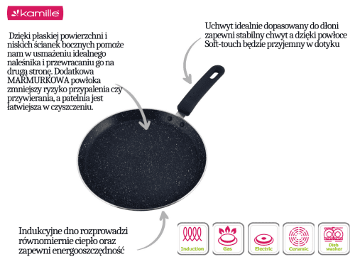 Tigaie pentru clatite de 26 cm cu acoperire marmorata - imagine 5