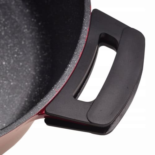 Oala din aluminiu rosu 6.5 l cu capac - imagine 2