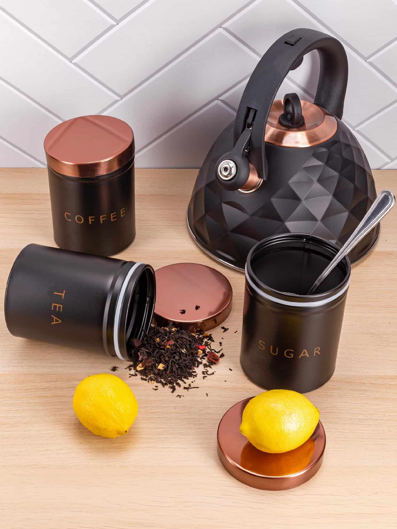 Set 3 recipiente pentru cafea, ceai si zahar - imagine 3