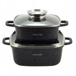 Set de oale cu invelis marmurat, 4 piese