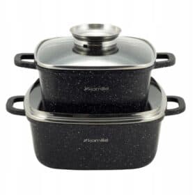 Set de oale cu invelis marmurat, 4 piese