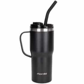 Cana termos 600 ml neagra, cu pai