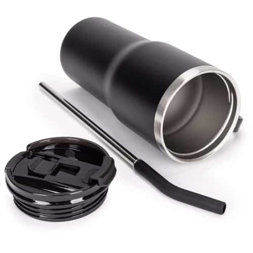 Cana termos 600 ml neagra, cu pai - imagine 4