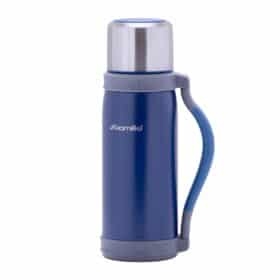 Termos clasic, otel inoxidabil, 1200 ml, capac pahar, maner, Albastru