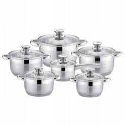 Set 6 oale cu capace, inox, 1.1 L - 6 L, inductie