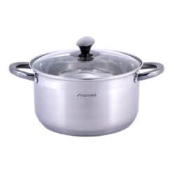 Oala otel inoxidabil 5.0 L, cu capac sticla, 24 cm