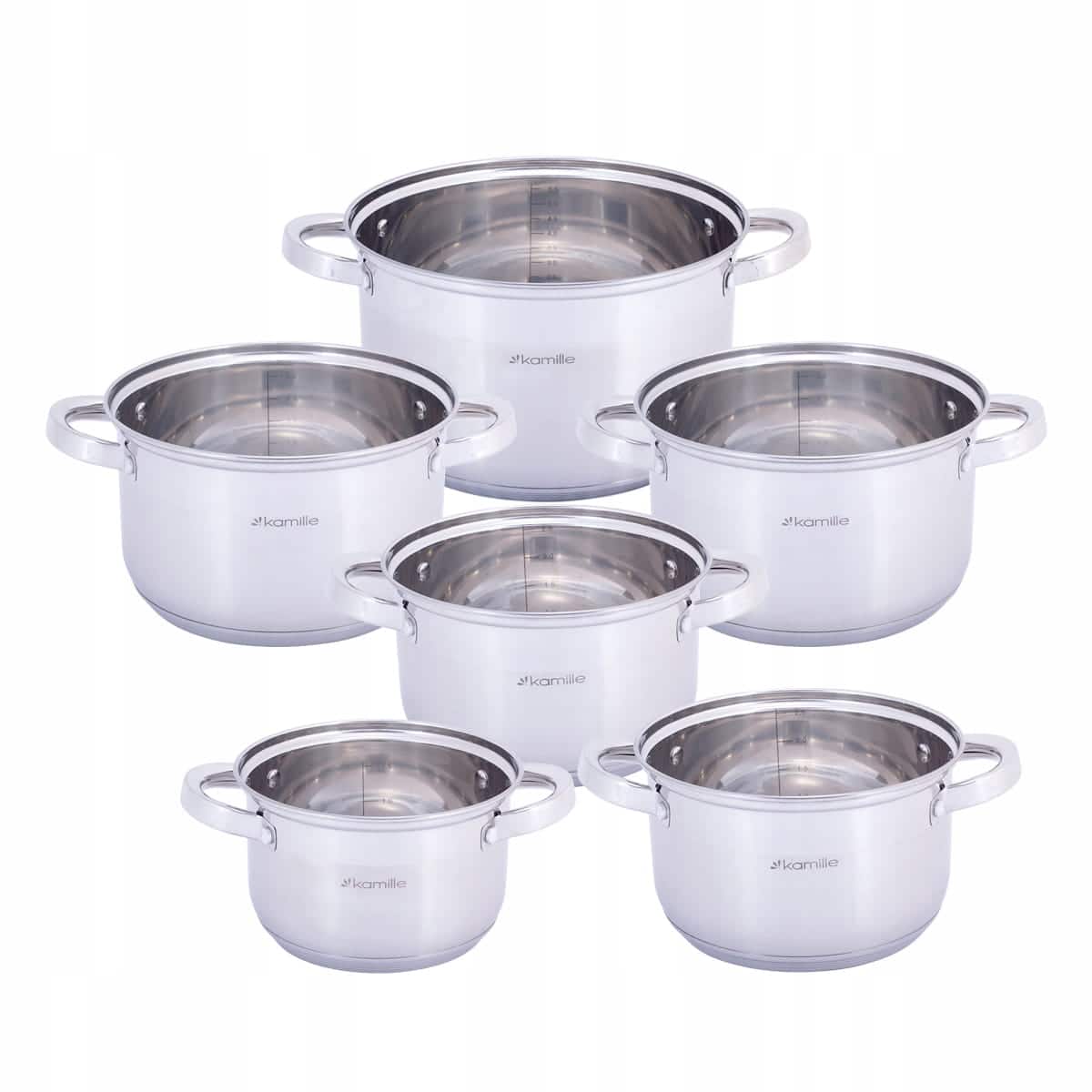 Set 12 elemente oale din inox, 1 L - 6.5 L, inductie - imagine 2