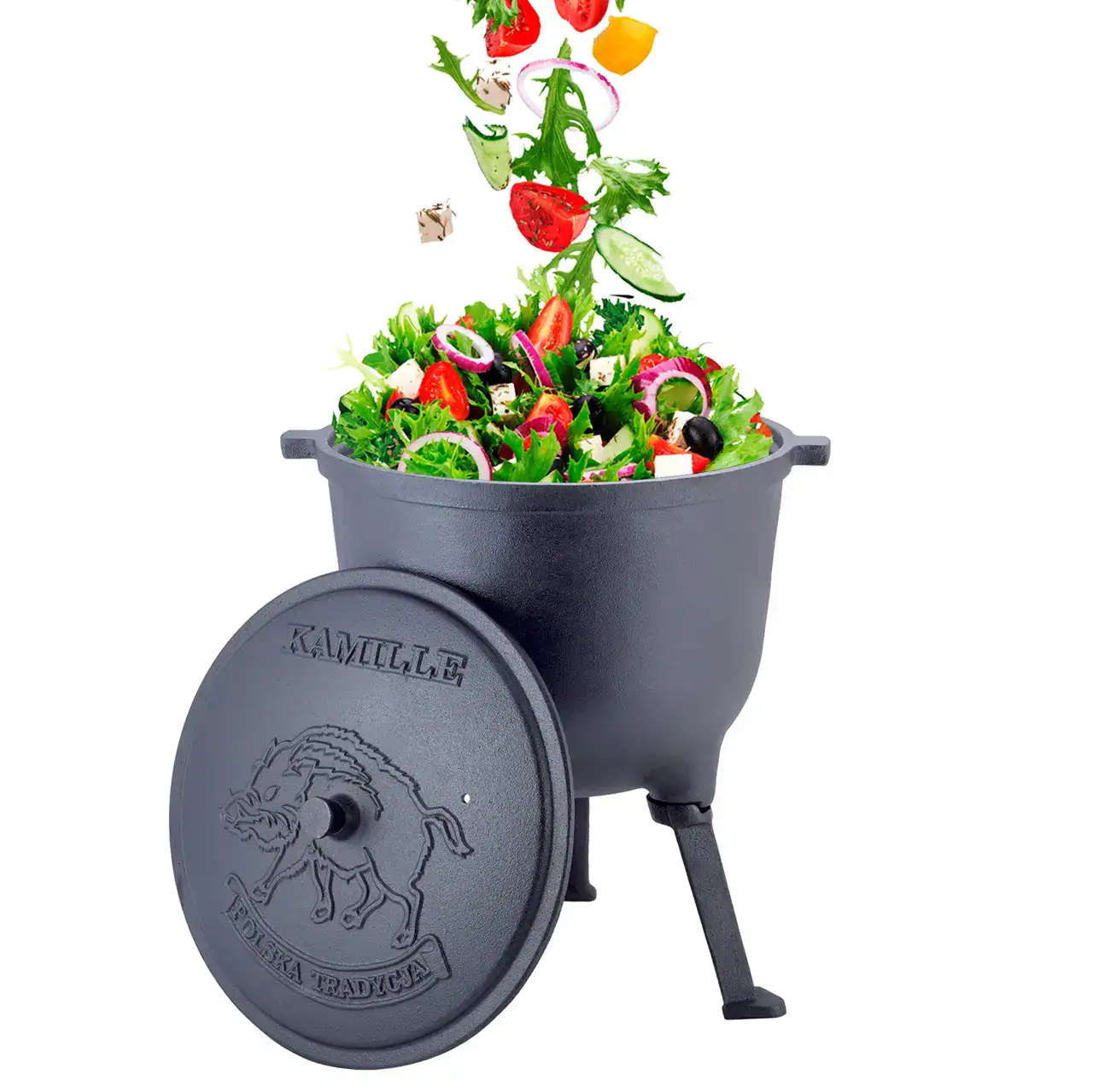 Cazan din fonta 10 L, pentru foc deschis - imagine 7