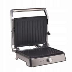 Gratar electric, placi antiaderente, 2000W, inox, deschidere 180?