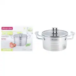 Cratita din otel inoxidabil, cu capac, 20x11 cm, 3.1 L