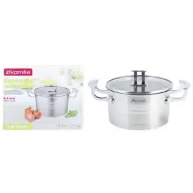 Cratita din otel inoxidabil, cu capac, 20x11 cm, 3.1 L