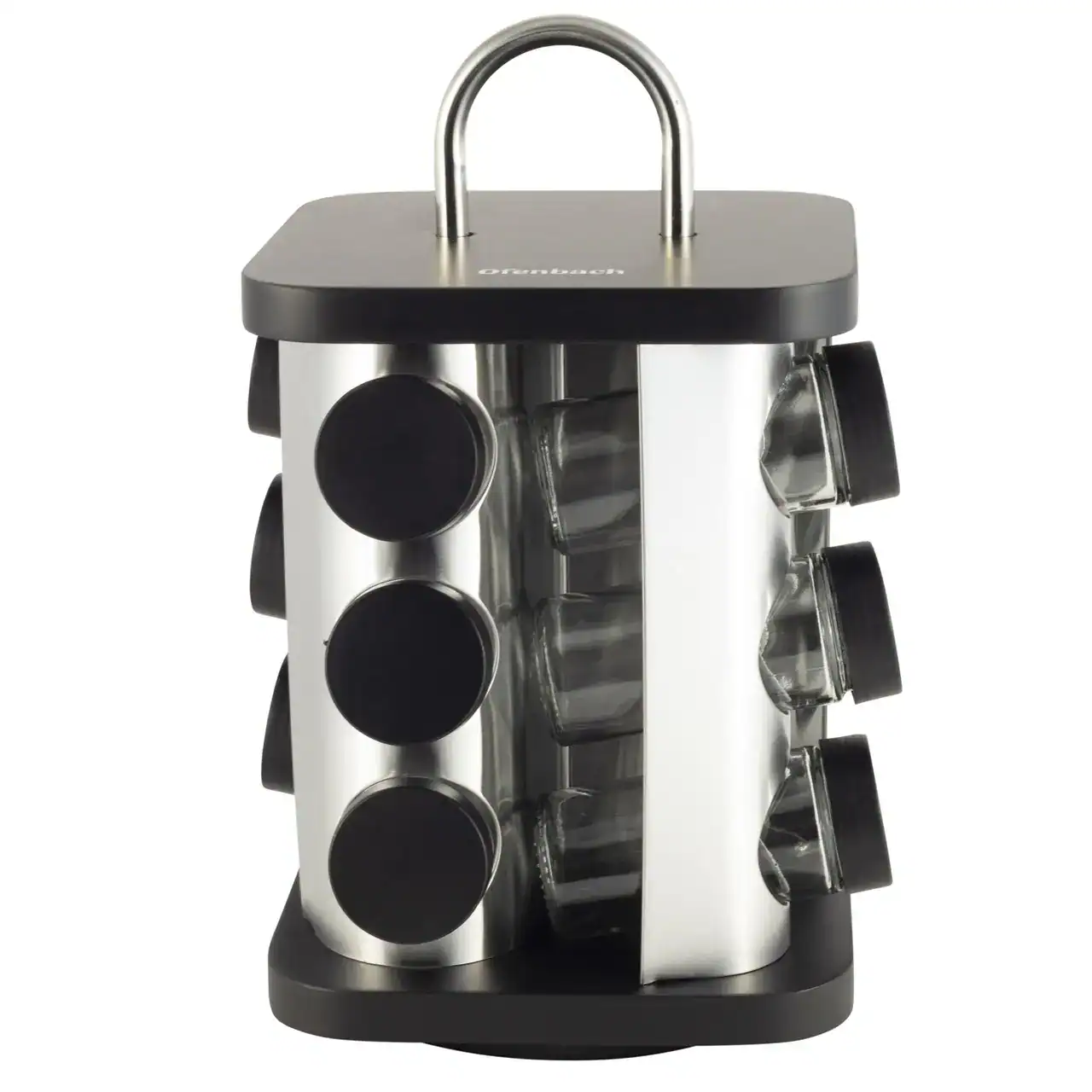 Set de 12 recipiente pentru condimente pe suport