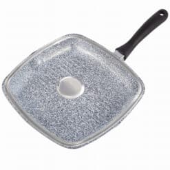 Tigaie grill cu capac, aluminiu/granit, 28 x 28 cm