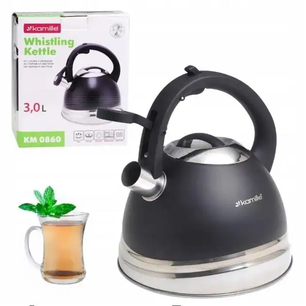 Ceainic din otel inoxidabil de 3 litri cu fluier - imagine 2