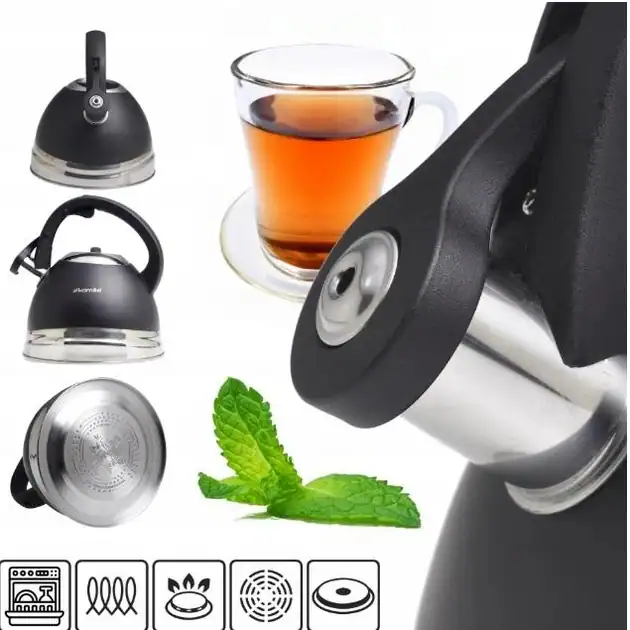 Ceainic din otel inoxidabil de 3 litri cu fluier - imagine 4