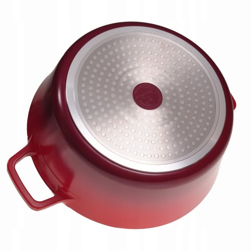 Oala din aluminiu rosu 6.5 l cu capac - imagine 4